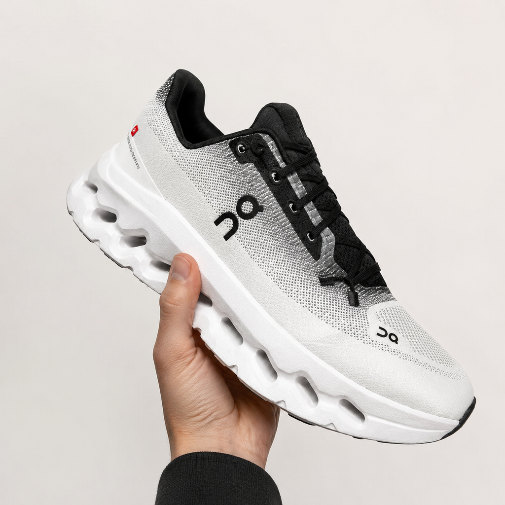 On Cloudmonster (White / Black Gradient)